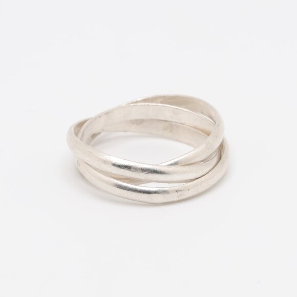 Vintage Sterling Silver Interlocking Ring - Picture 5 of 6